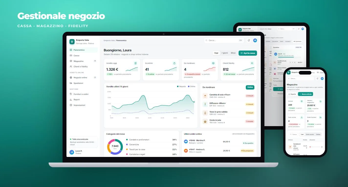 Demo: gestionale per negozio con cassa e fidelity